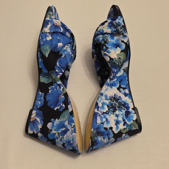 BRAND NEW NINE  WEST FLORAL  EMBELLISHMENT SQUARE OPEN TOE WEDGE SANDALS… - Picture 11 of 16